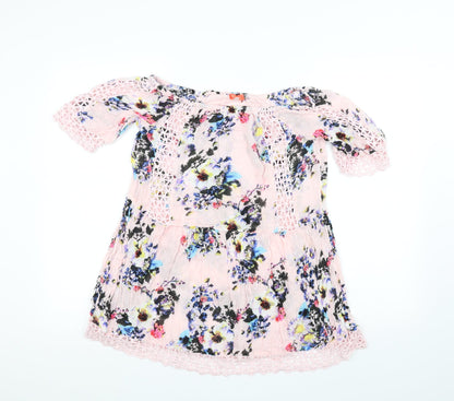 rires riort Womens Pink Floral  A-Line  Size S