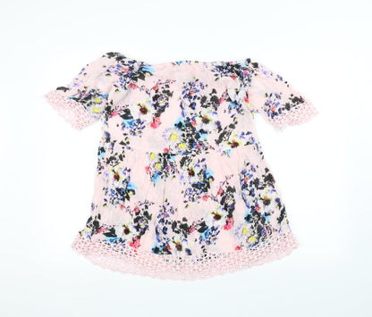 rires riort Womens Pink Floral  A-Line  Size S