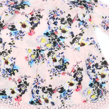 rires riort Womens Pink Floral  A-Line  Size S