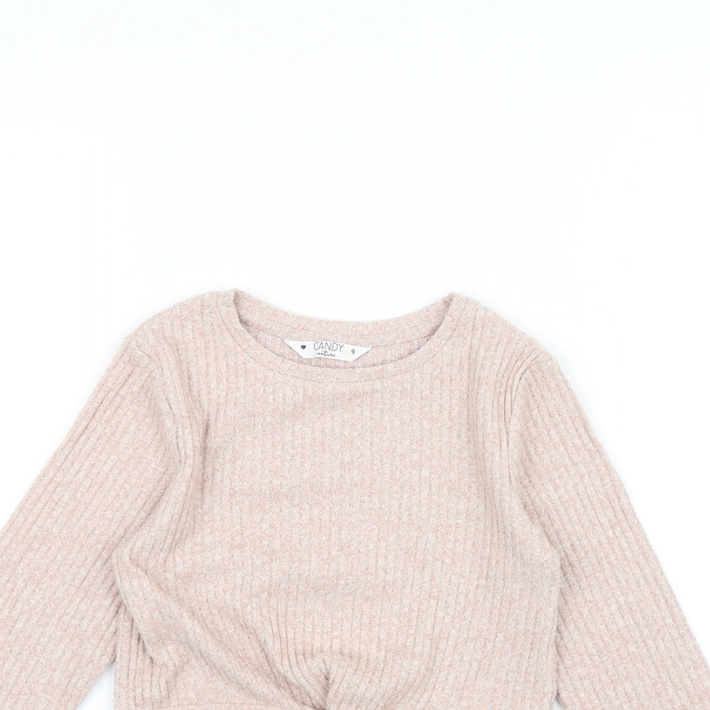 Candy Couture Girls Pink   Pullover Jumper Size 9 Years