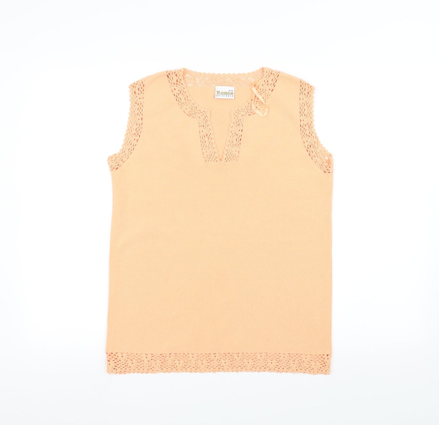 Womens UK Size S Roman Originals Orange Basic Tank