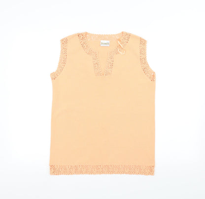 Womens UK Size S Roman Originals Orange Basic Tank
