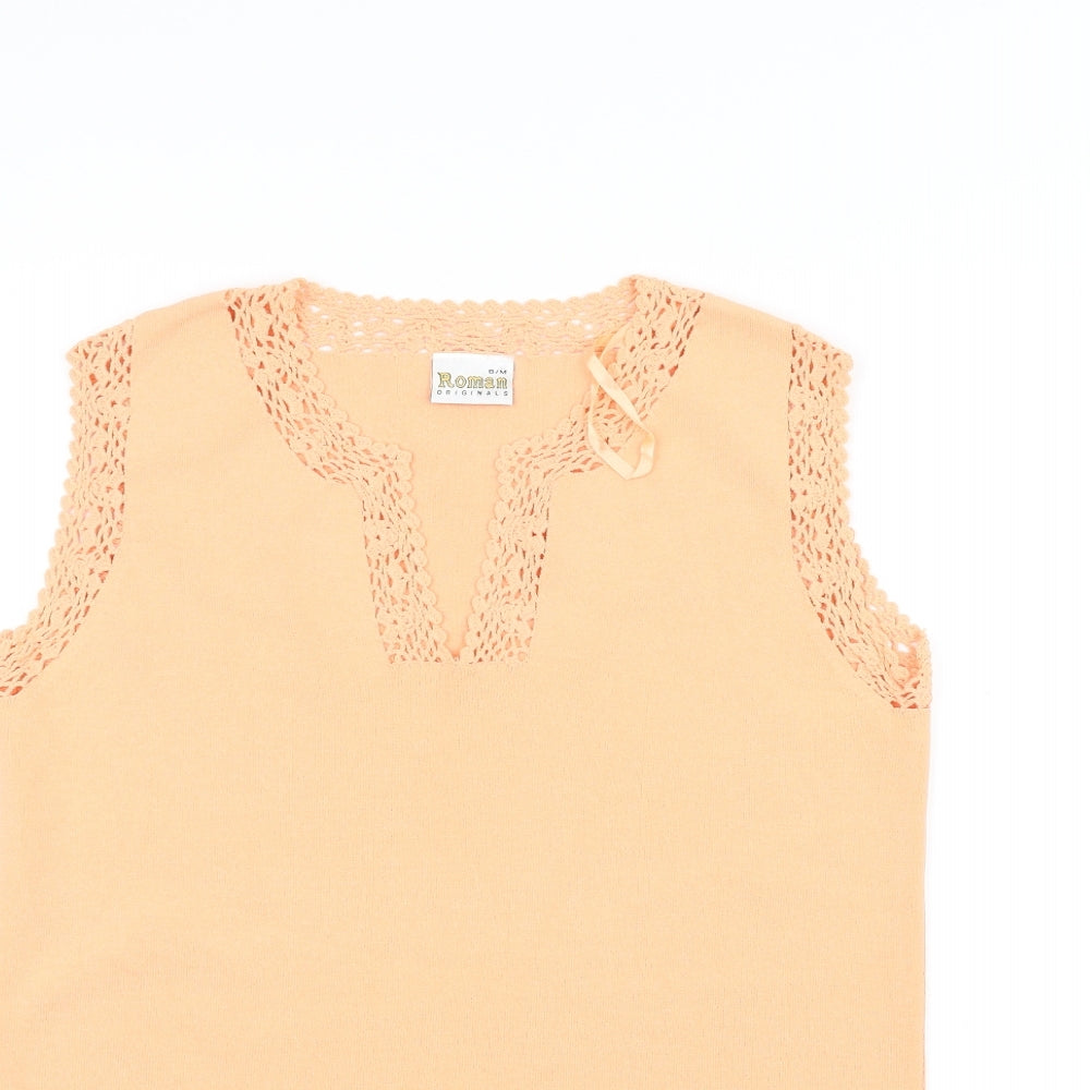 Womens UK Size S Roman Originals Orange Basic Tank