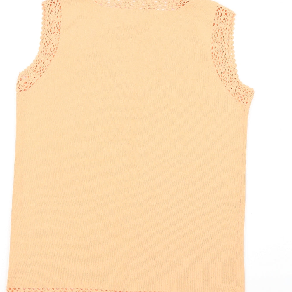 Womens UK Size S Roman Originals Orange Basic Tank