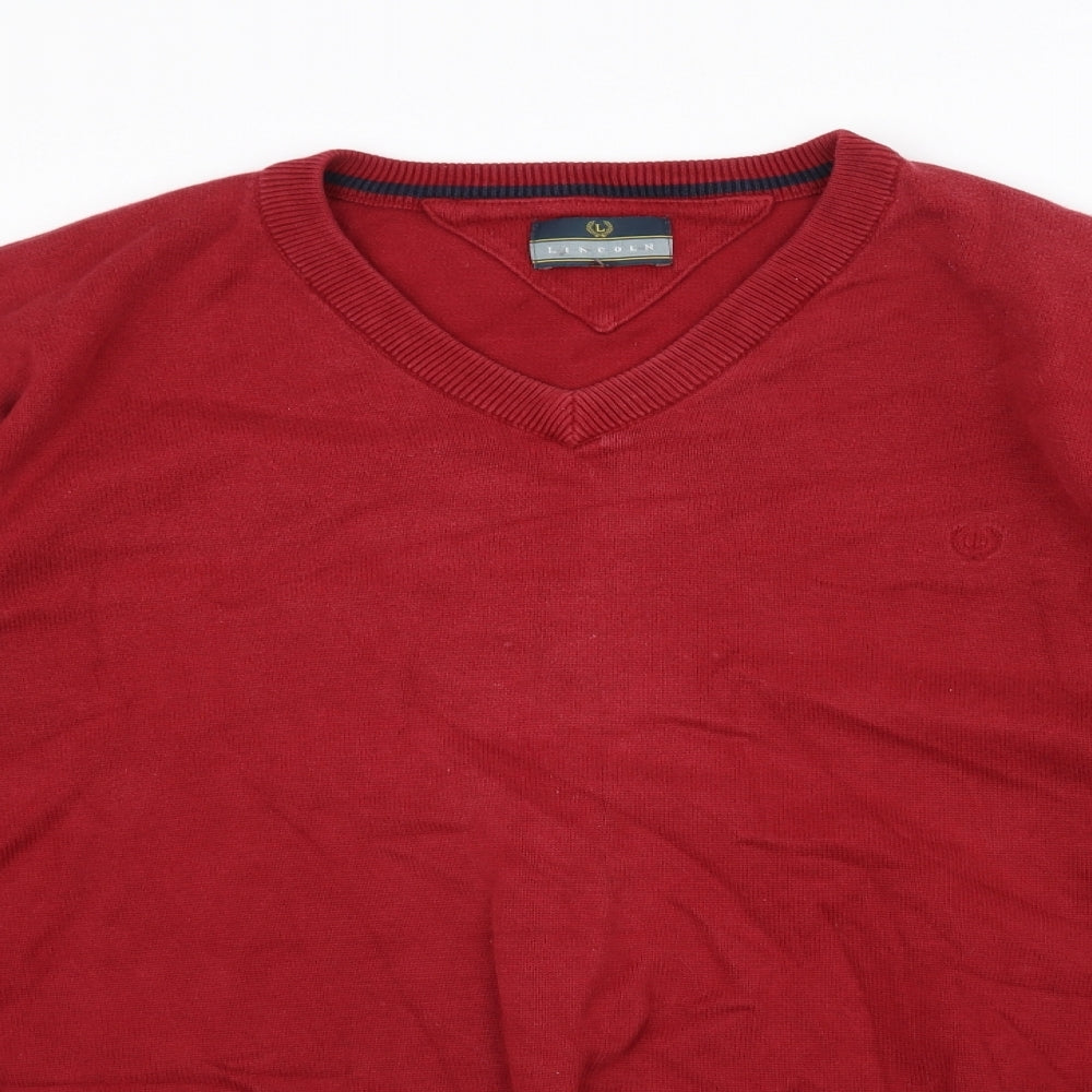 Lincoln Mens Red   Pullover Jumper Size XL