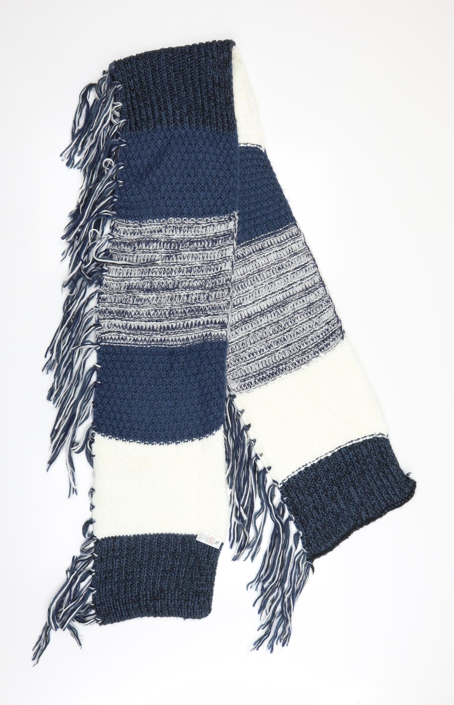 TU Unisex Blue Striped Knit  Scarf