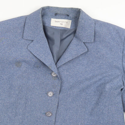 Bonmarché Womens Blue   Jacket Suit Jacket Size 16
