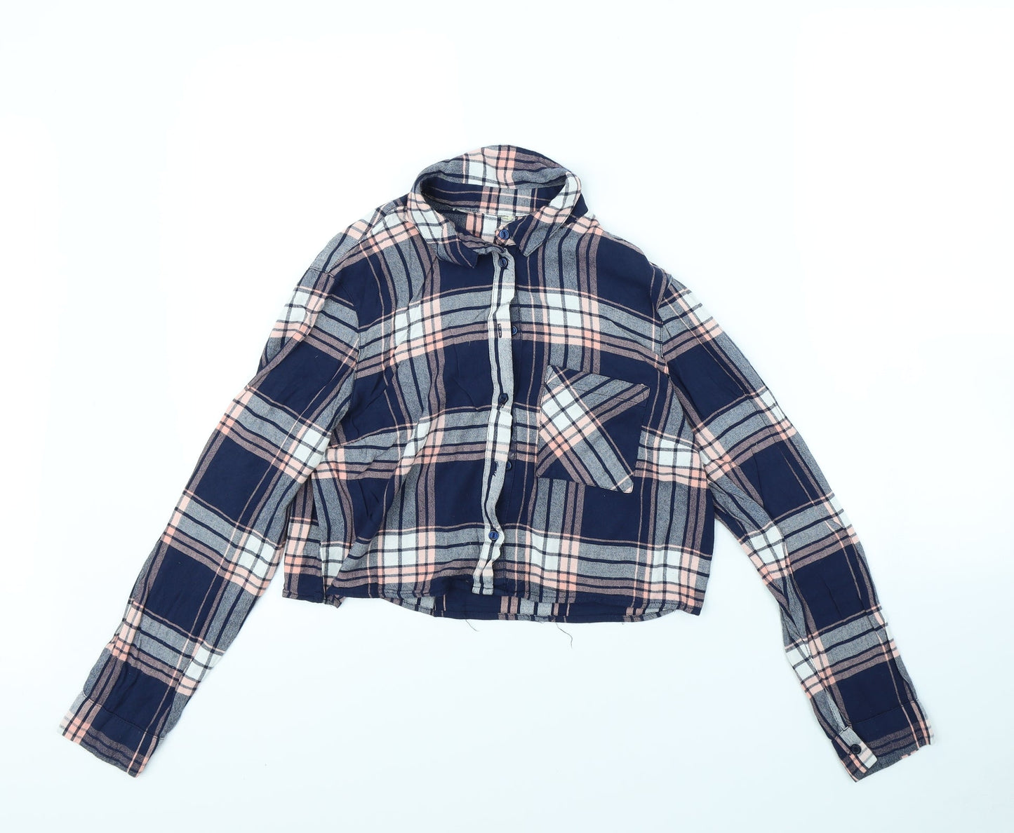Womens UK Size 10 Atmosphere Blue Basic Button-Up