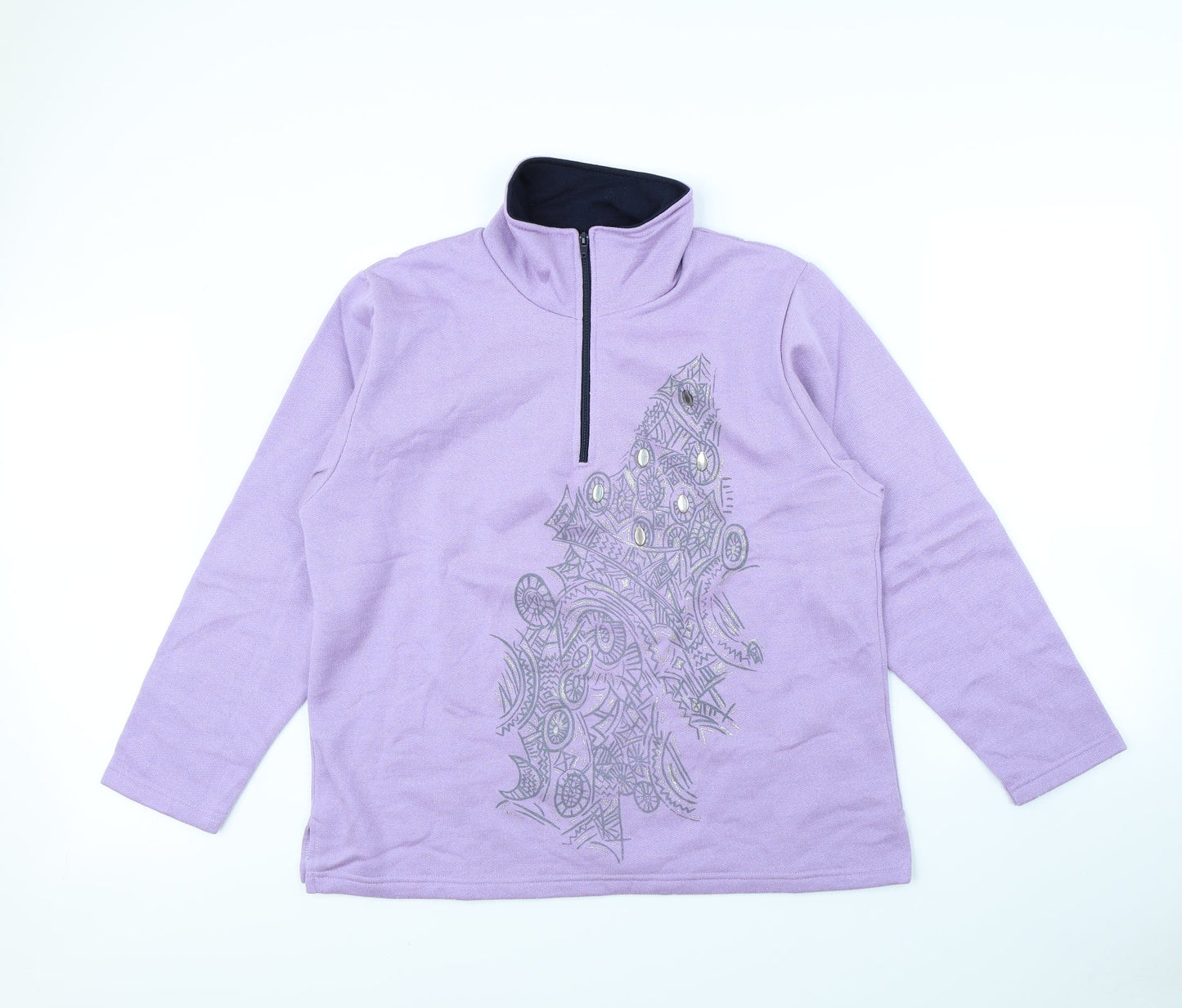 Afibel Womens Purple   Henley Jumper Size 14