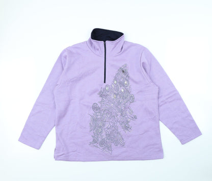 Afibel Womens Purple   Henley Jumper Size 14