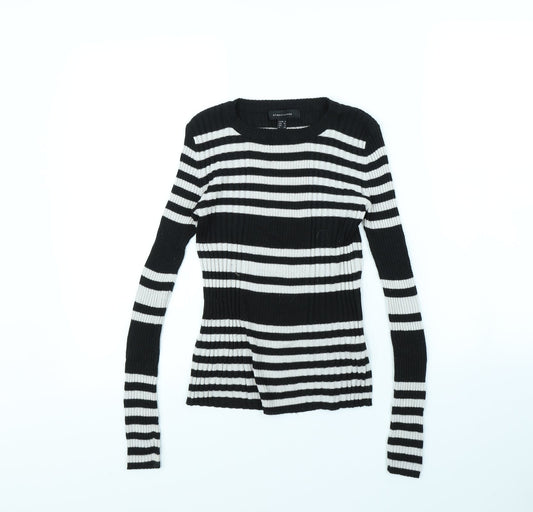 Atmosphere Womens White Striped Rayon Pullover Jumper Size 6