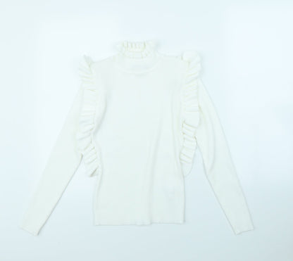 FLM Womens White   Pullover Jumper Size S