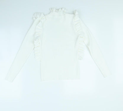 FLM Womens White   Pullover Jumper Size S
