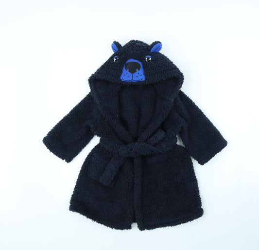 Nutmeg Boys Blue Solid   Robe Size 2 Years  - BEAR