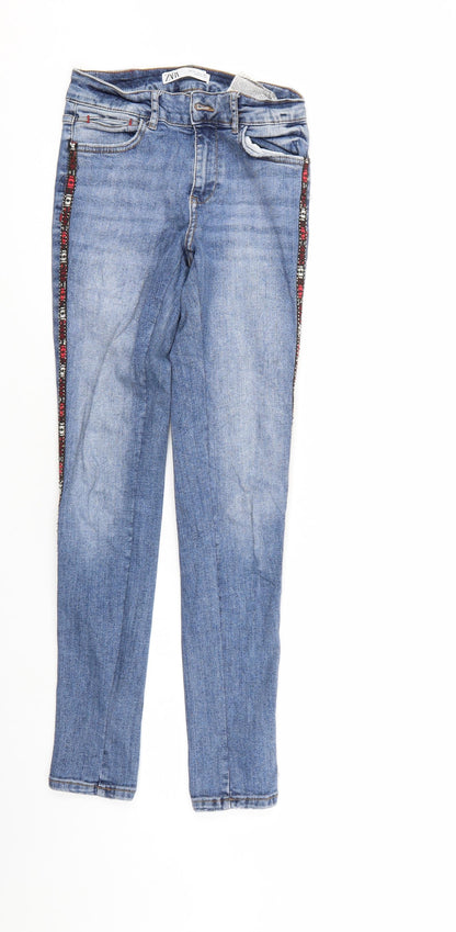 Zara Womens Blue  Denim Skinny Jeans Size 6 L29 in