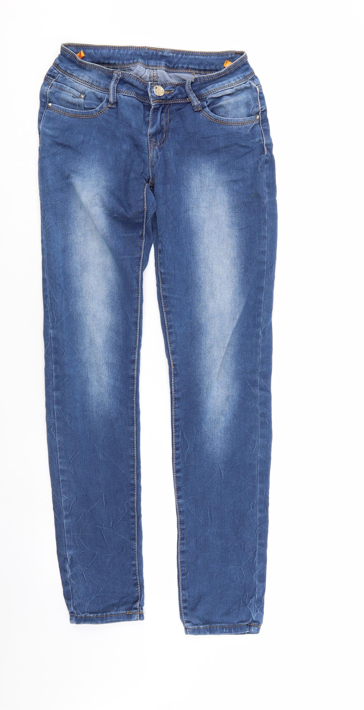 Womens UK Size M Preworn Regular Fit Straight Blue Jeans