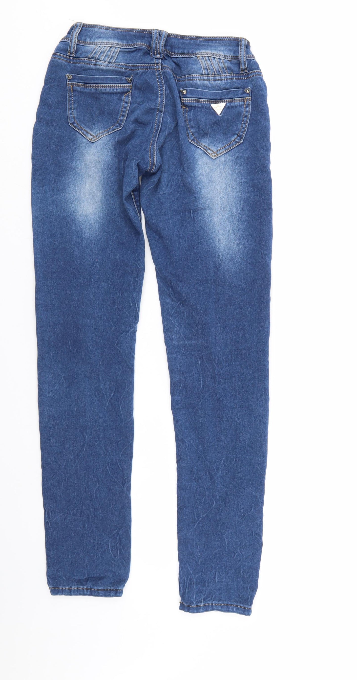 Womens UK Size M Preworn Regular Fit Straight Blue Jeans
