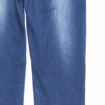 Womens UK Size M Preworn Regular Fit Straight Blue Jeans