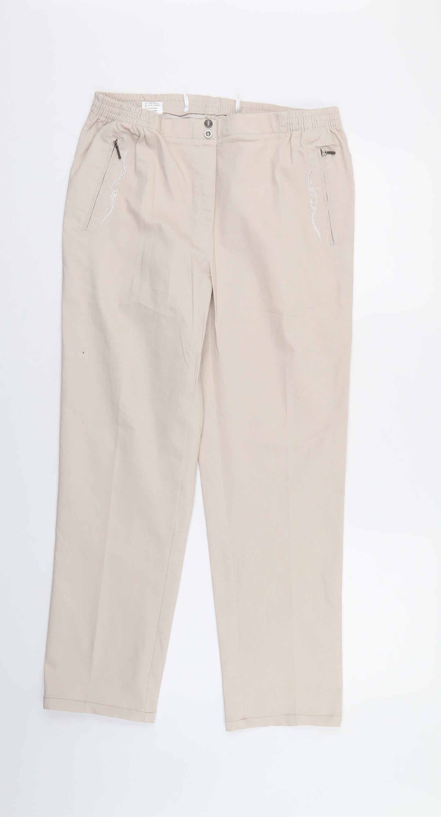 New Fashion Womens Ivory   Trousers  Size 30 in L27 in