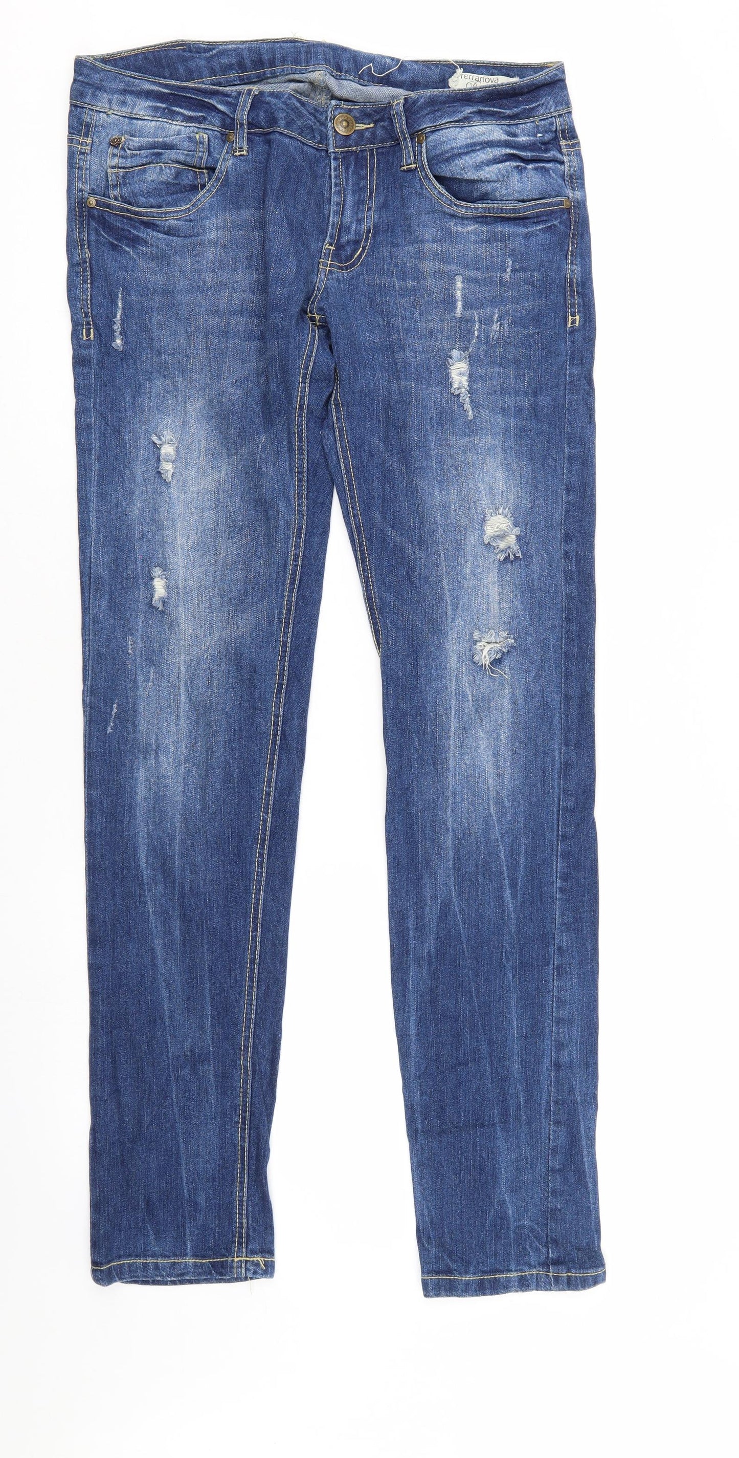 Terronova Womens Blue  Denim Tapered Jeans Size L L32 in