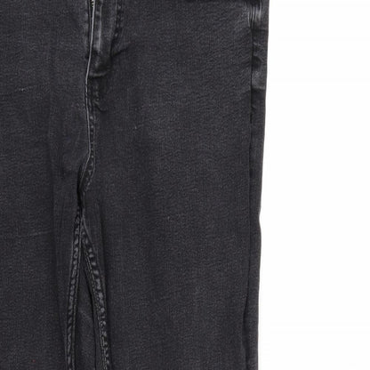 M&S Womens Black  Denim Straight Jeans Size 6 L28 in