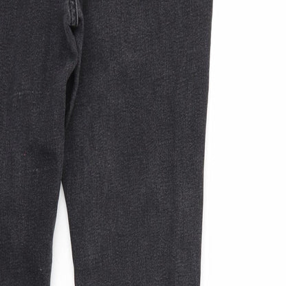 M&S Womens Black  Denim Straight Jeans Size 6 L28 in