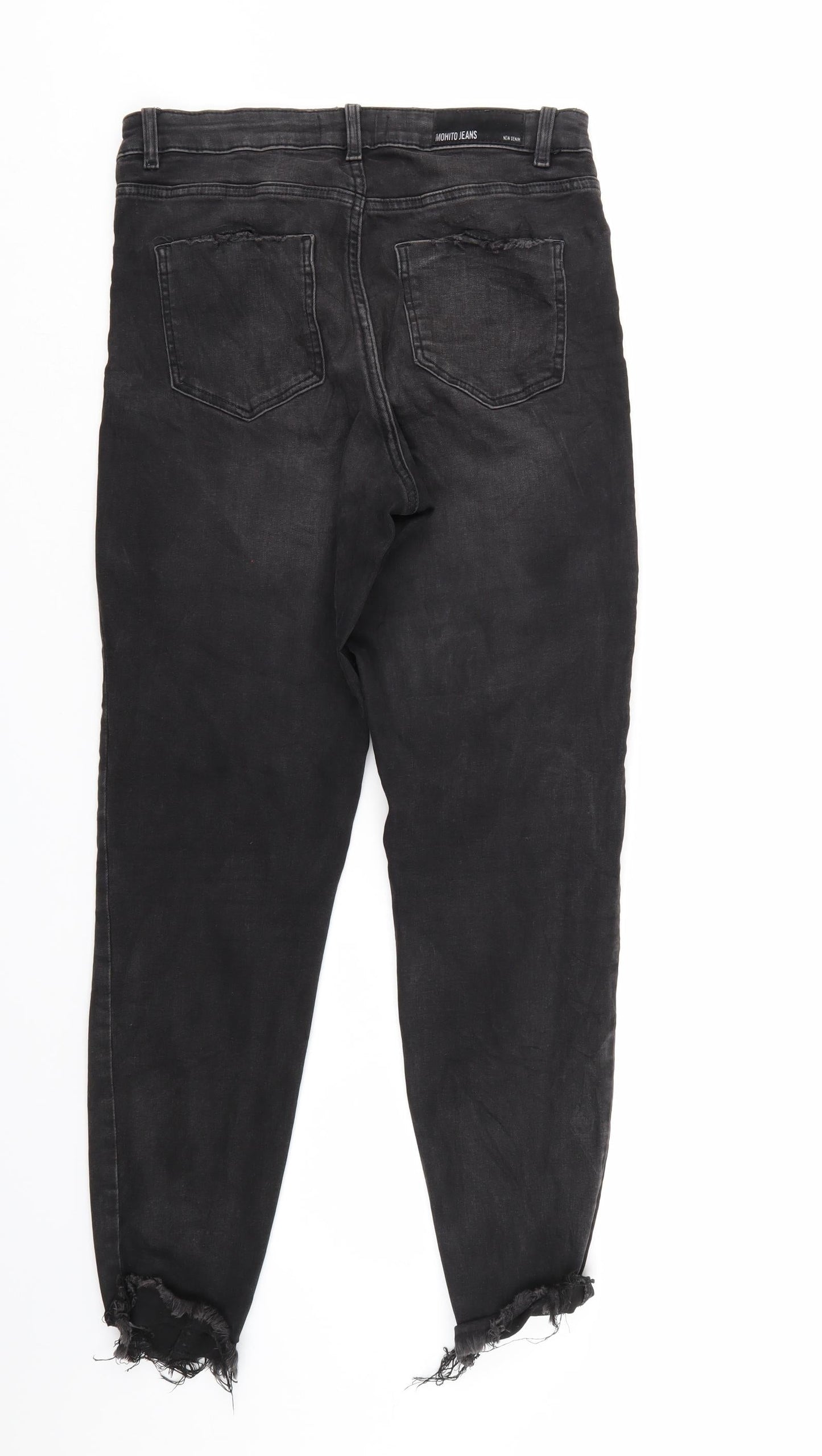 Womens UK Size 6 MOHITO Regular Fit Tapered Black Jeans