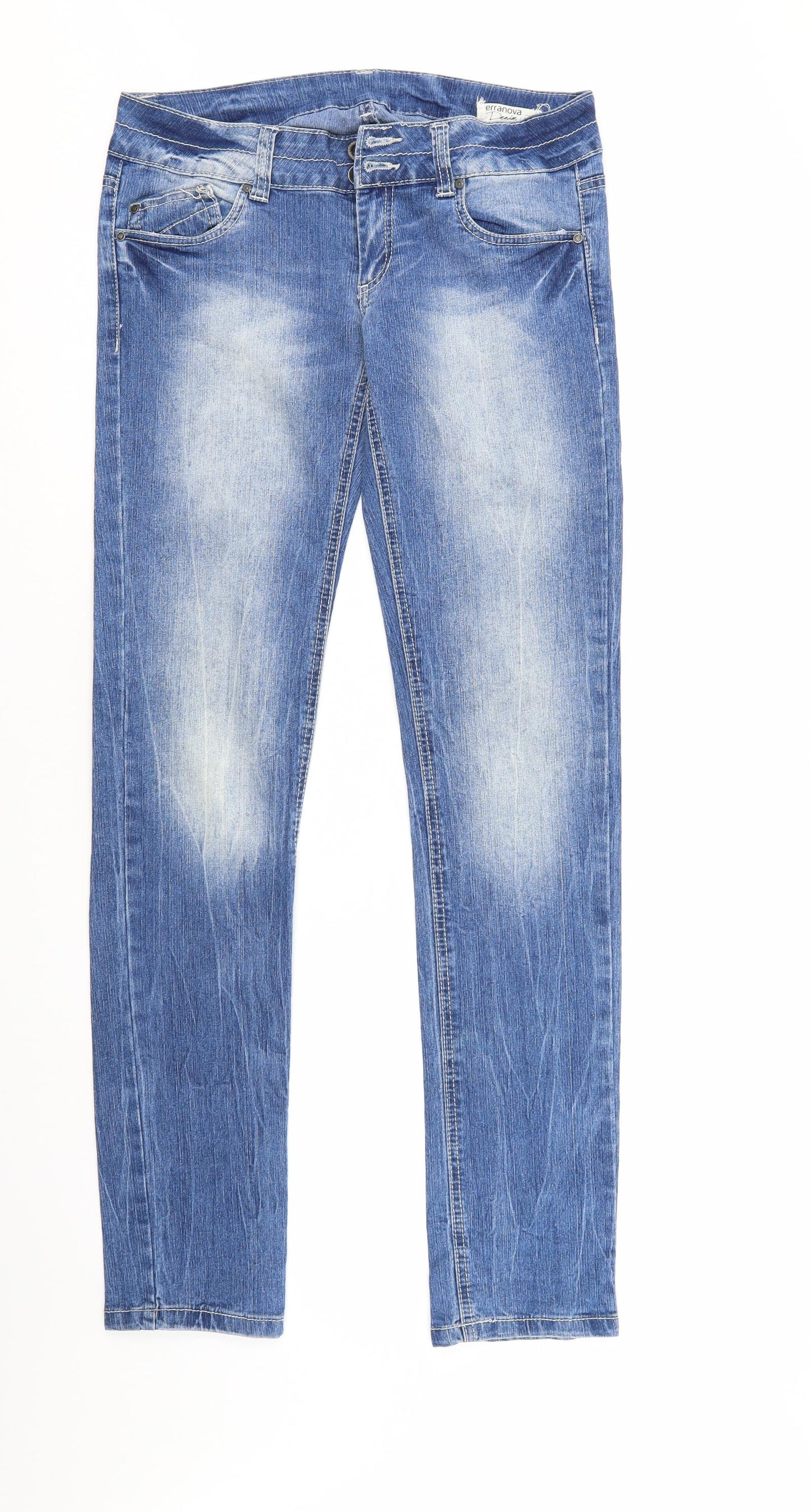 Womens UK Size M Terranova Regular Fit Straight Blue Jeans