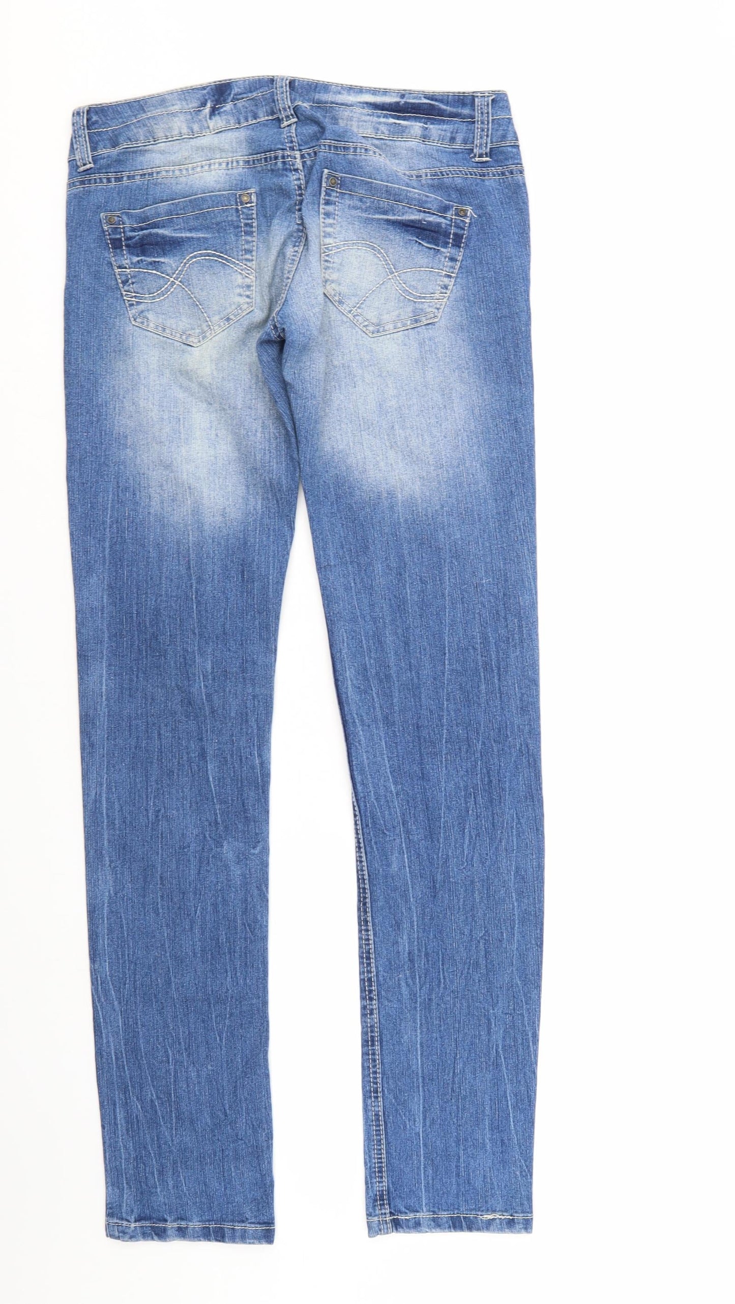 Womens UK Size M Terranova Regular Fit Straight Blue Jeans