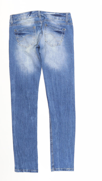 Womens UK Size M Terranova Regular Fit Straight Blue Jeans
