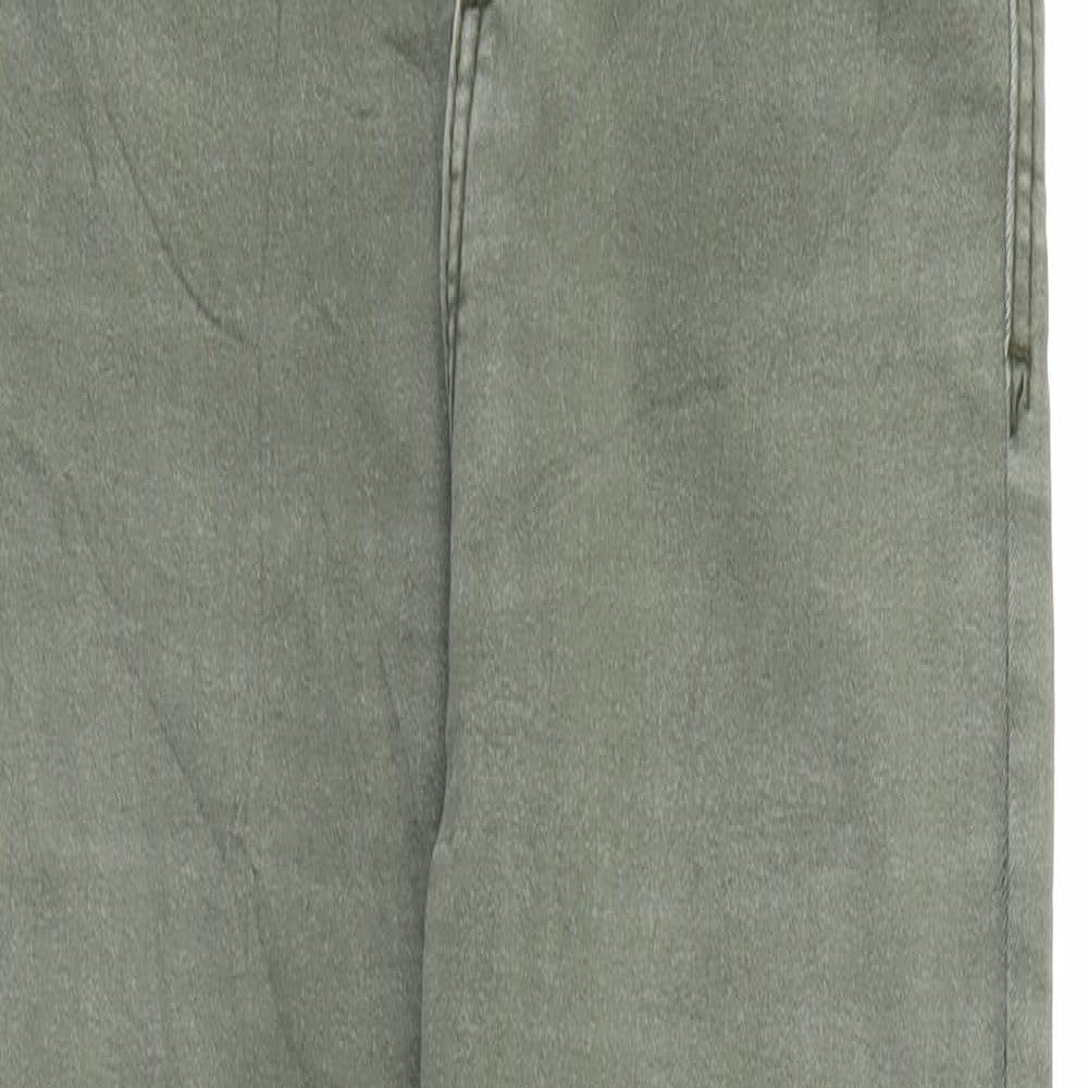 Bershka Womens Green  Denim Tapered Jeans Size 4 L27 in