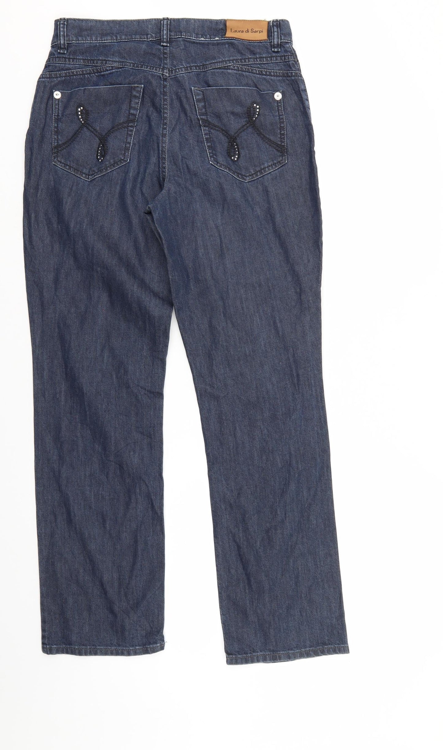 LAURA DI SARPI Womens Blue  Denim Straight Jeans Size 10 L28 in