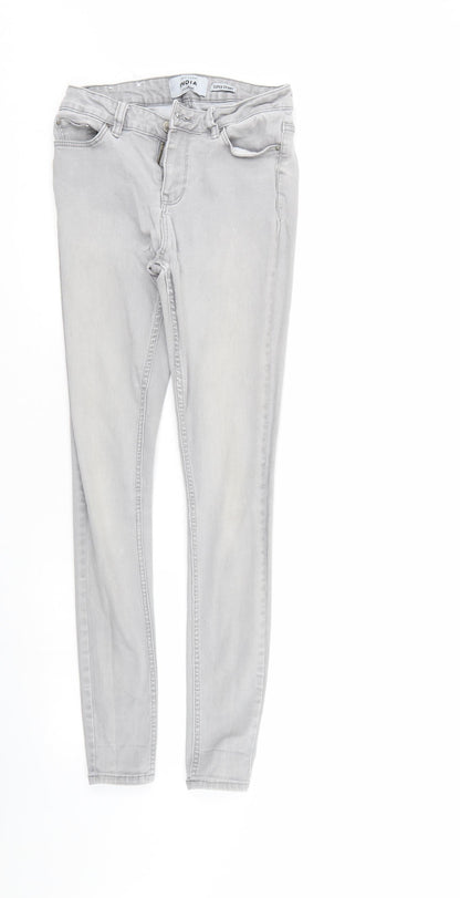 New Look Womens Grey  Denim Tapered Jeans Size 10 L28 in - Elastic Waist