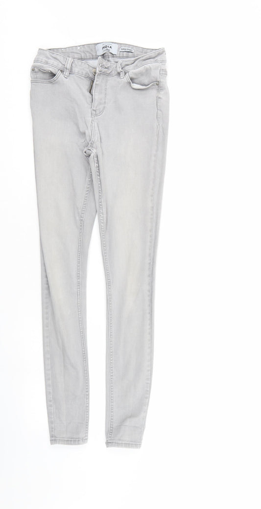 New Look Womens Grey  Denim Tapered Jeans Size 10 L28 in - Elastic Waist