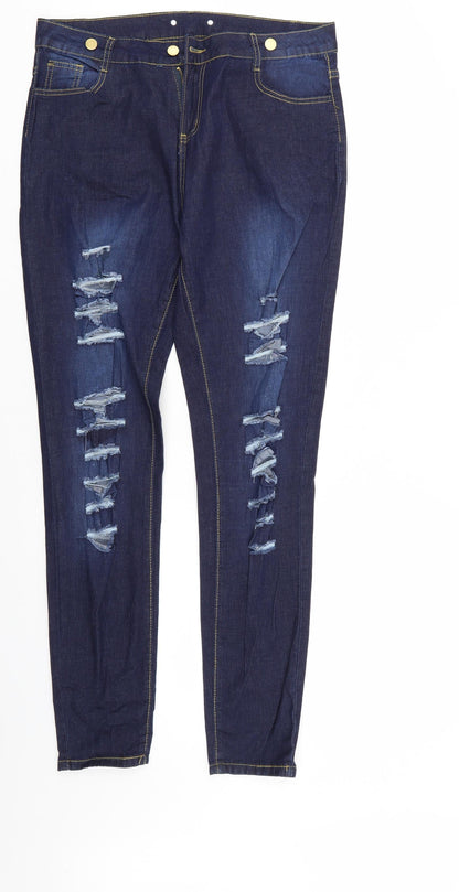 Womens UK Size 34 in Preworn Regular Fit Straight Blue Jeans