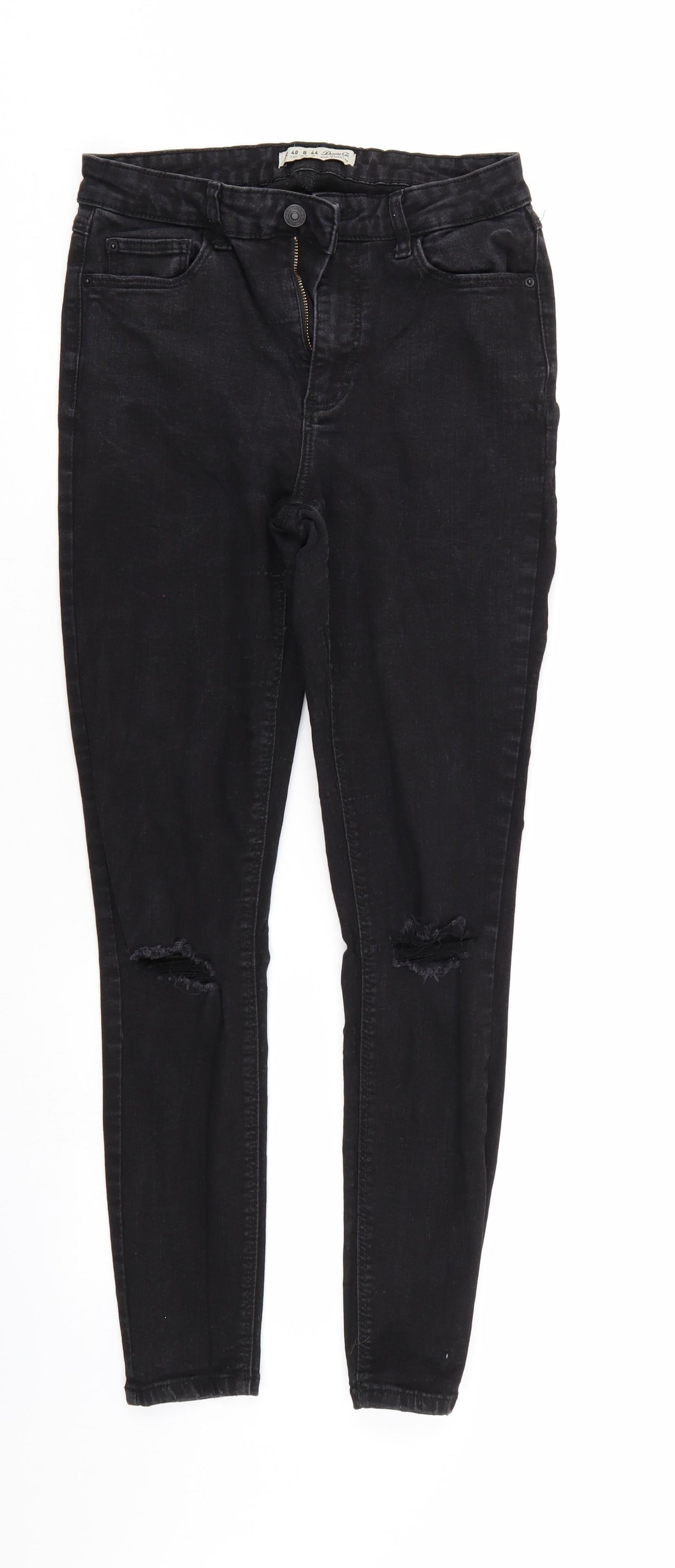 Denim & Co. Womens Black  Denim Tapered Jeans Size 12 L26 in - Elastic Waist