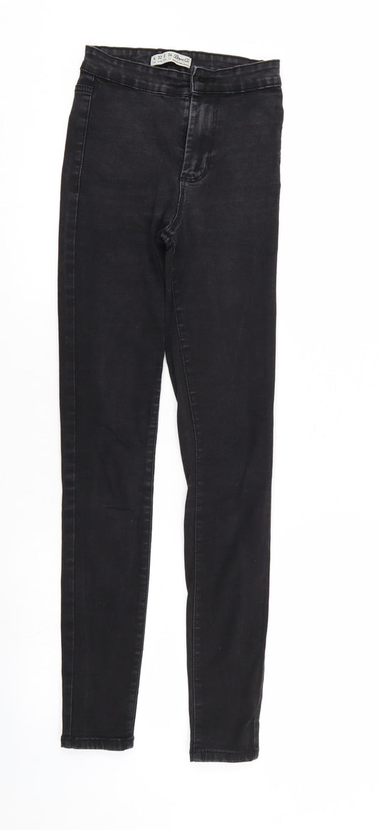 Denim & Co. Womens Black  Denim Straight Jeans Size 4 L28 in