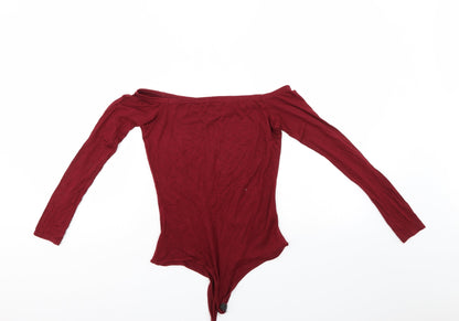 PRETTYLITTLETHING Womens Red   Bodysuit One-Piece Size 12