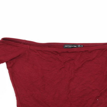 PRETTYLITTLETHING Womens Red   Bodysuit One-Piece Size 12