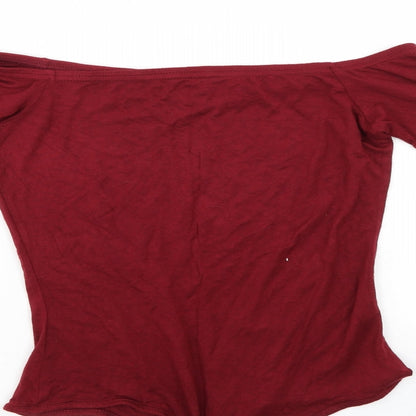 PRETTYLITTLETHING Womens Red   Bodysuit One-Piece Size 12