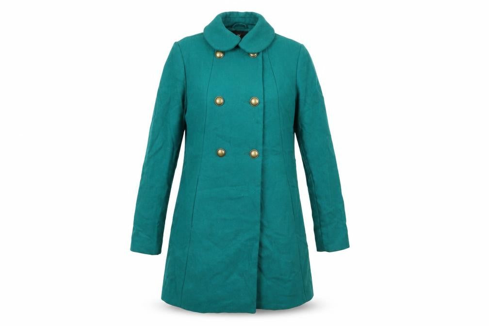 Womens UK Size 8 H&M Green Overcoat