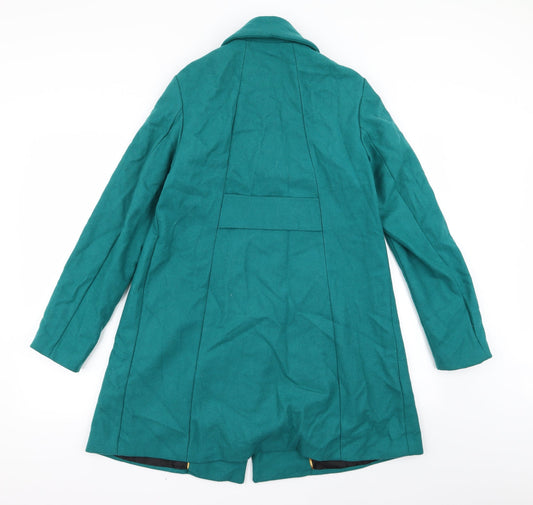 Womens UK Size 8 H&M Green Overcoat