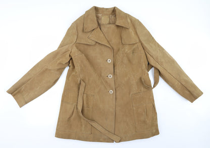 Womens UK Size L Preworn Beige Overcoat