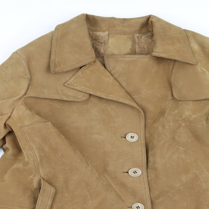 Womens UK Size L Preworn Beige Overcoat