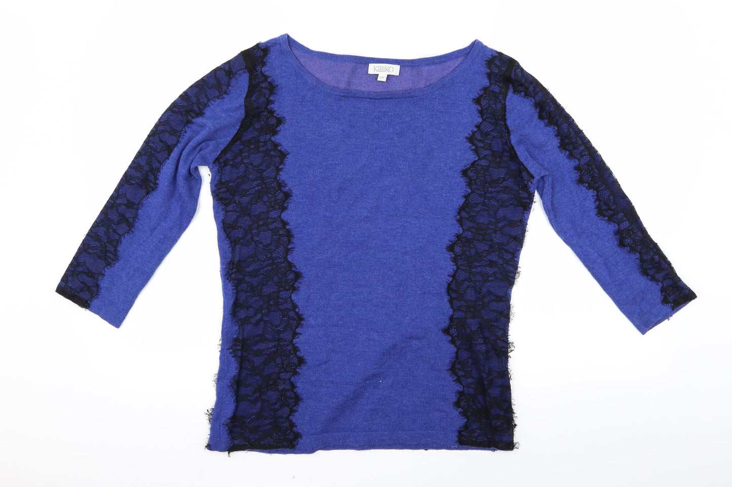 Womens UK Size 14 Kaliko Blue Basic T-Shirt