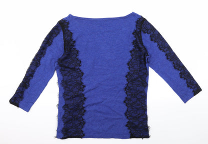Womens UK Size 14 Kaliko Blue Basic T-Shirt