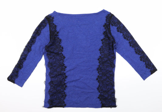 Womens UK Size 14 Kaliko Blue Basic T-Shirt