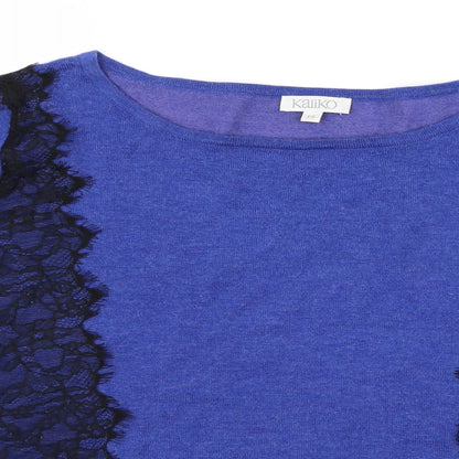 Womens UK Size 14 Kaliko Blue Basic T-Shirt