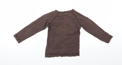 Preworn Boys Brown  Rayon Basic T-Shirt Size 2 Years