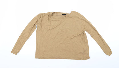 Womens UK Size 6 Topshop Beige Basic T-Shirt